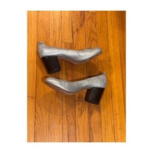 Silver chunky heels